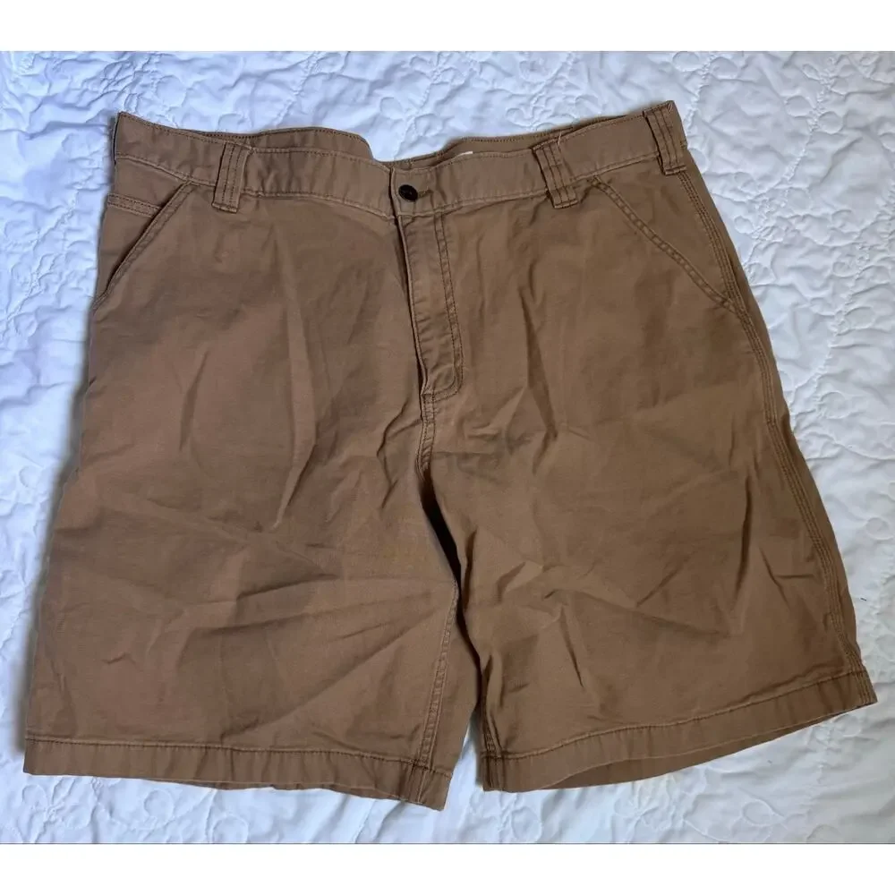 Carhartt Relaxed Fit Shorts Men's Size 40 Tan Khaki Mid Length